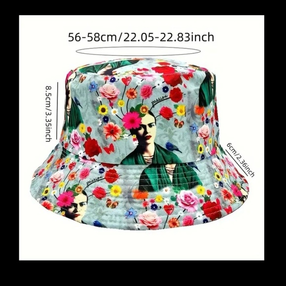 Frida Kahlo Inspired Reversible Bucket Hat - Picture 8 of 13